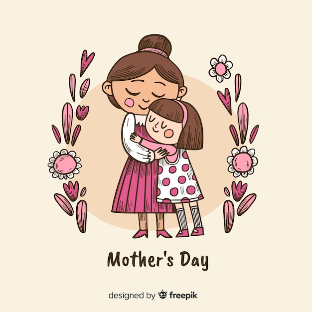 Free vector hand drawn mother's day background