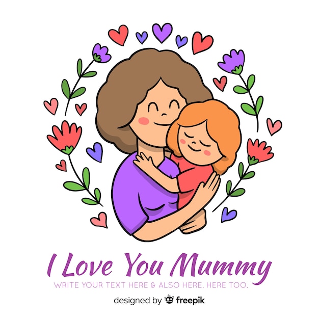 Hand drawn mother's day background
