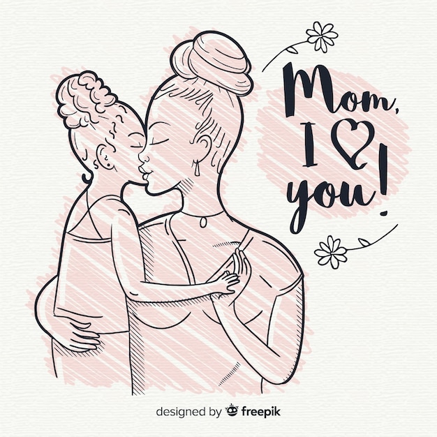 Free vector hand drawn mother's day background