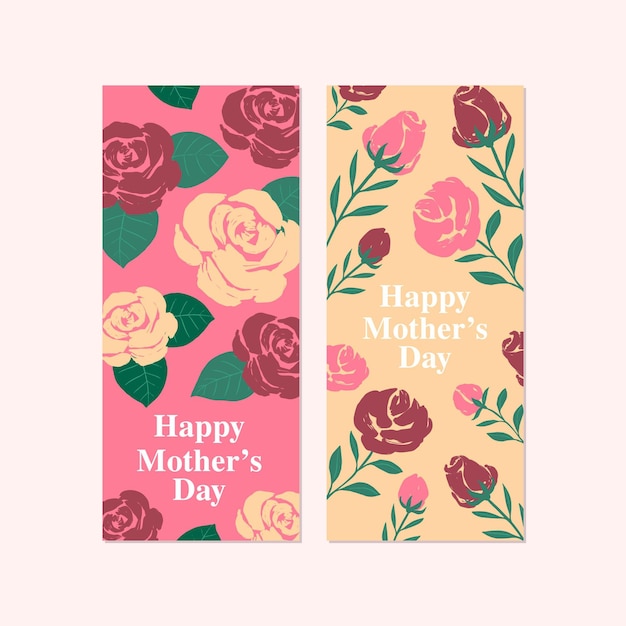 Hand drawn mother's day banners set