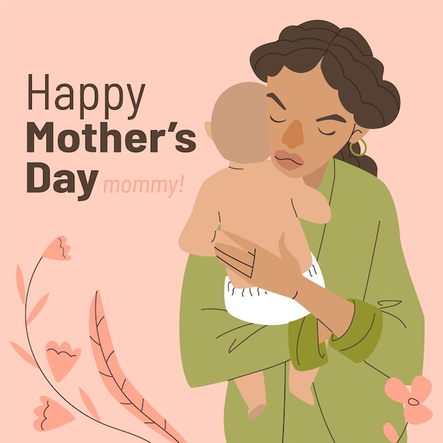 Free vector hand drawn mother's day illustration