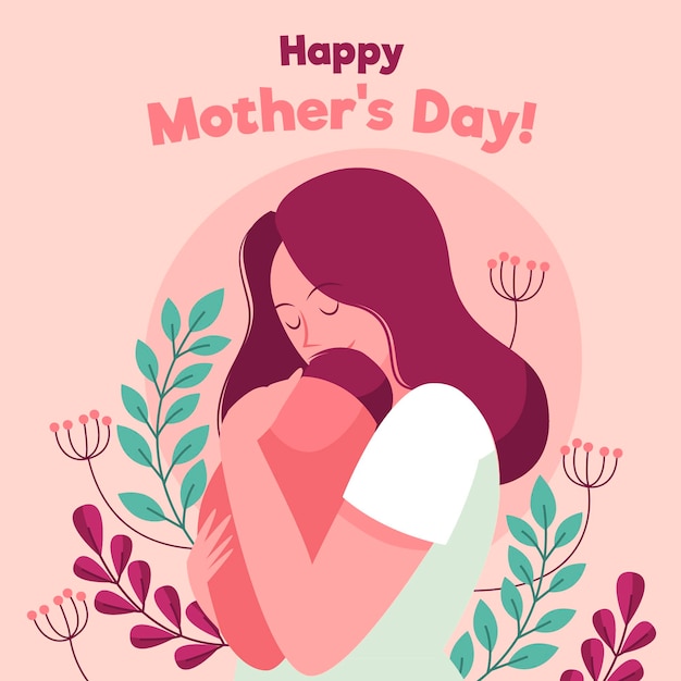 Hand drawn mother's day illustration