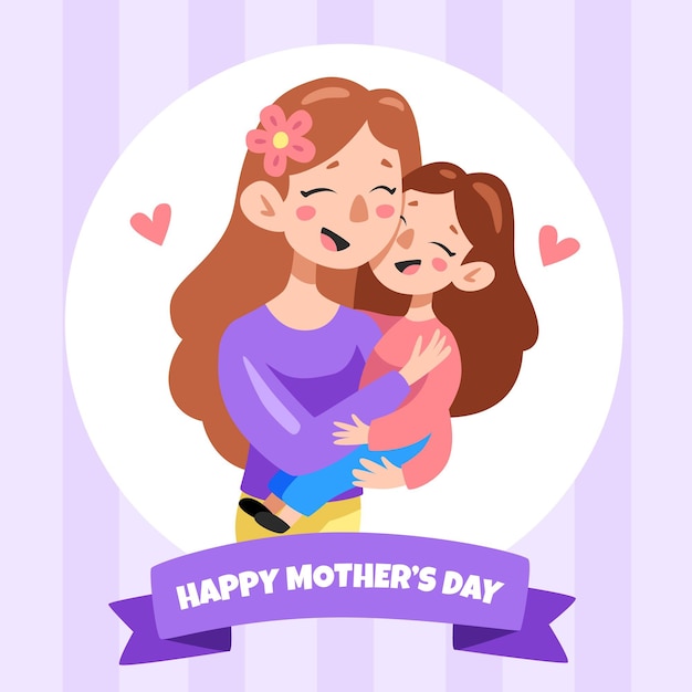 Hand drawn mother's day illustration