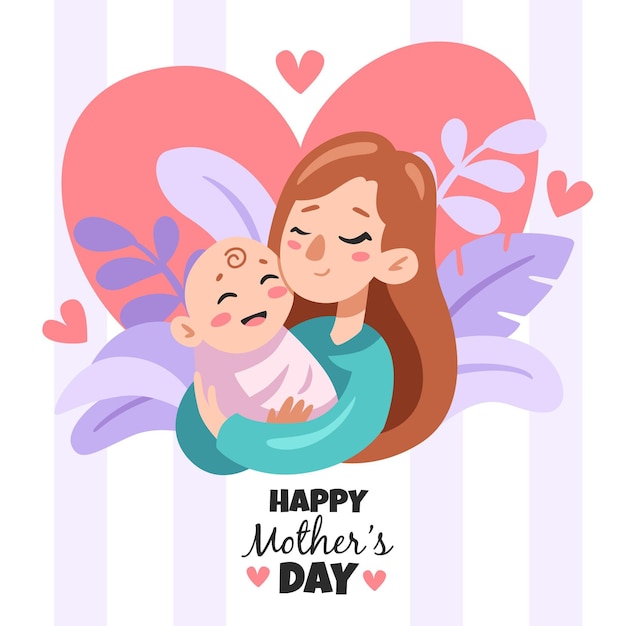 Free vector hand drawn mother's day illustration