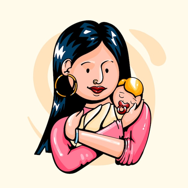 Free vector hand drawn mother's day illustration