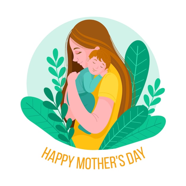 Hand drawn mother's day illustration