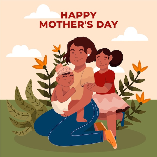 Hand drawn mother's day illustration