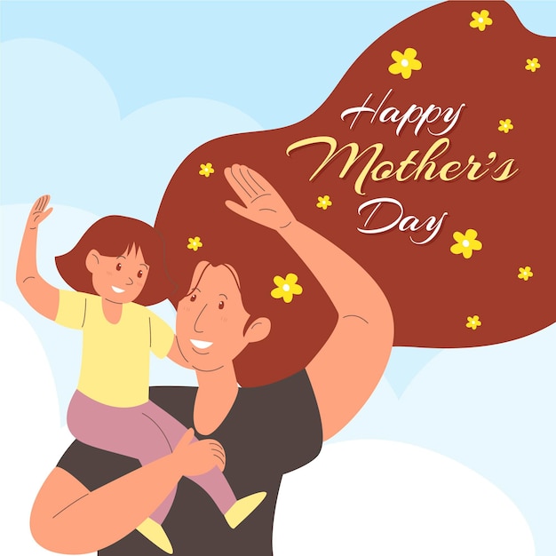 Free vector hand drawn mother's day illustration