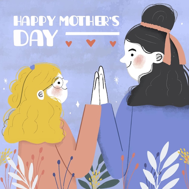 Hand drawn mother's day illustration