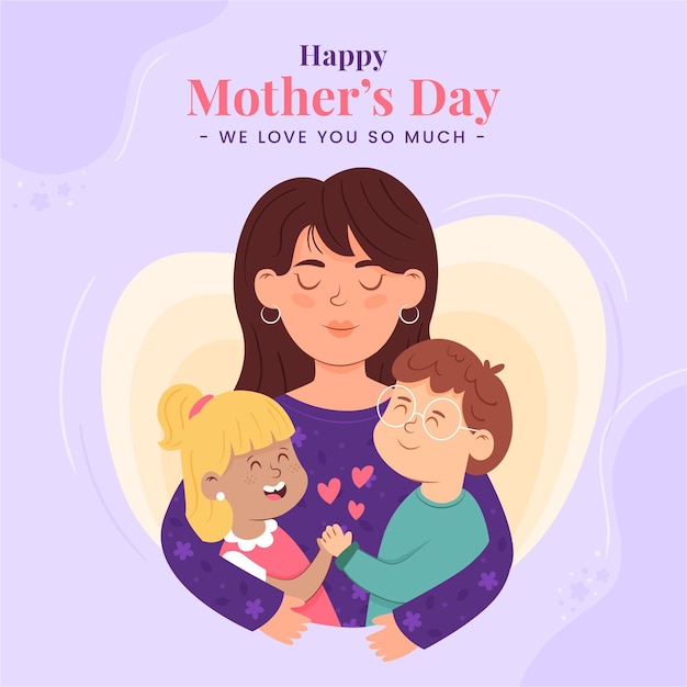 Hand drawn mother's day illustration