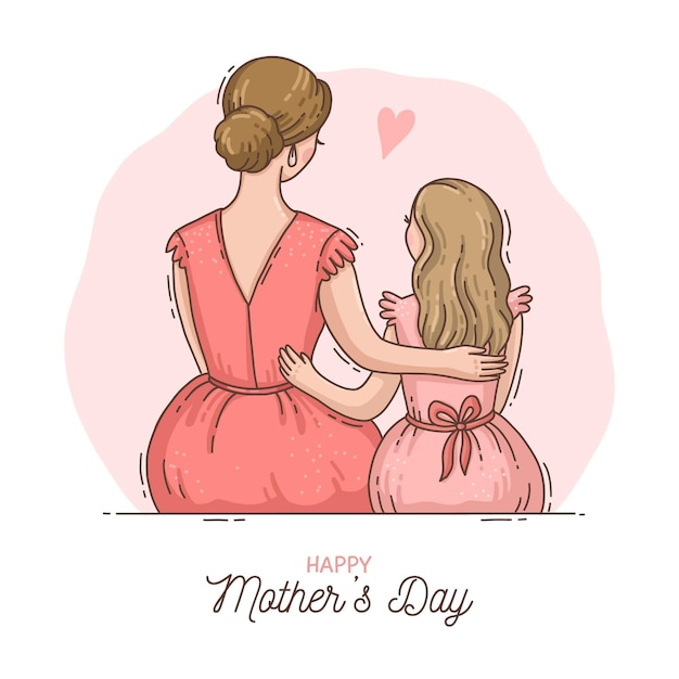 Нарисованная рукой иллюстрация дня матери