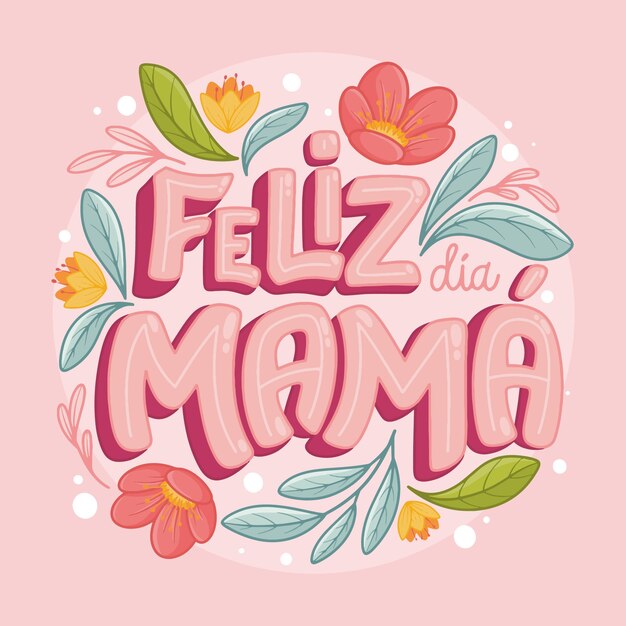 Hand drawn mother's day lettering template
