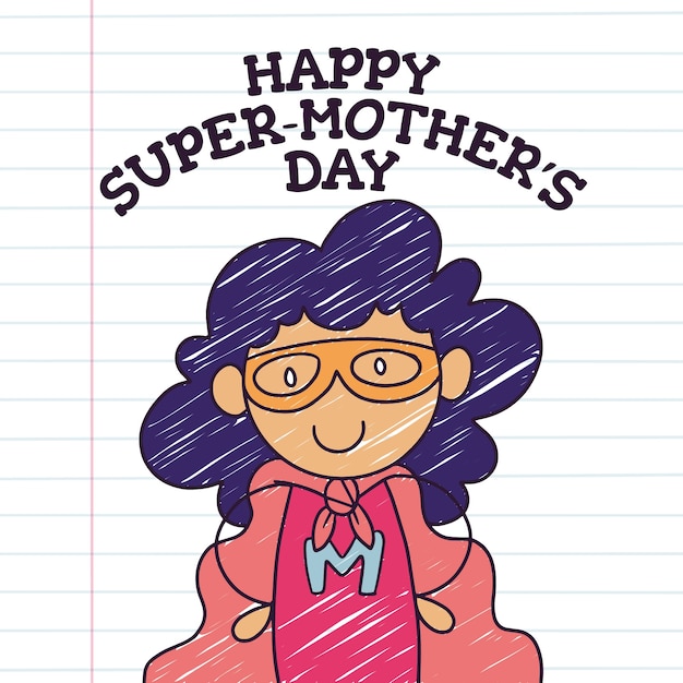 Free vector hand drawn mothers day children drawings