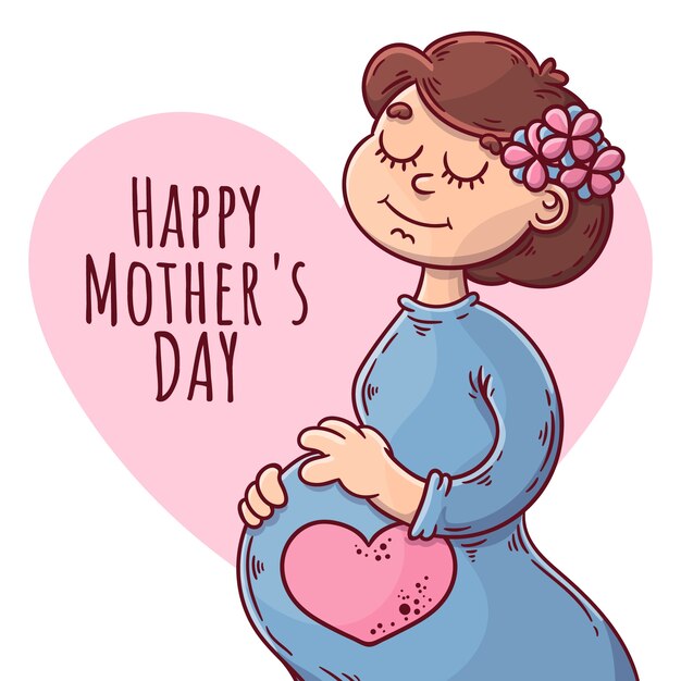 Hand drawn mothers day concept