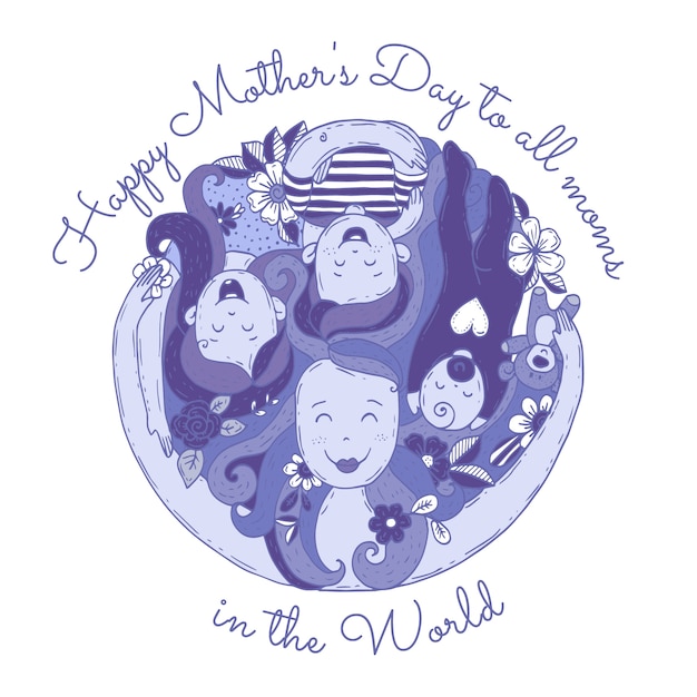 Free vector hand drawn mothers day illustration