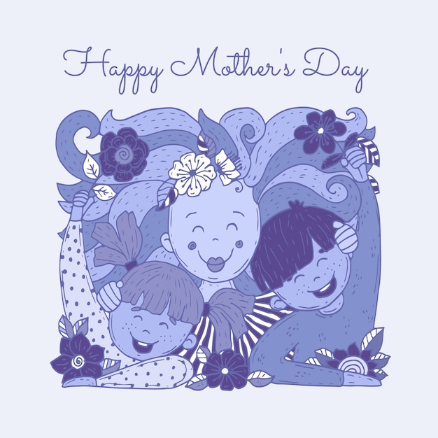 Hand drawn mothers day illustration