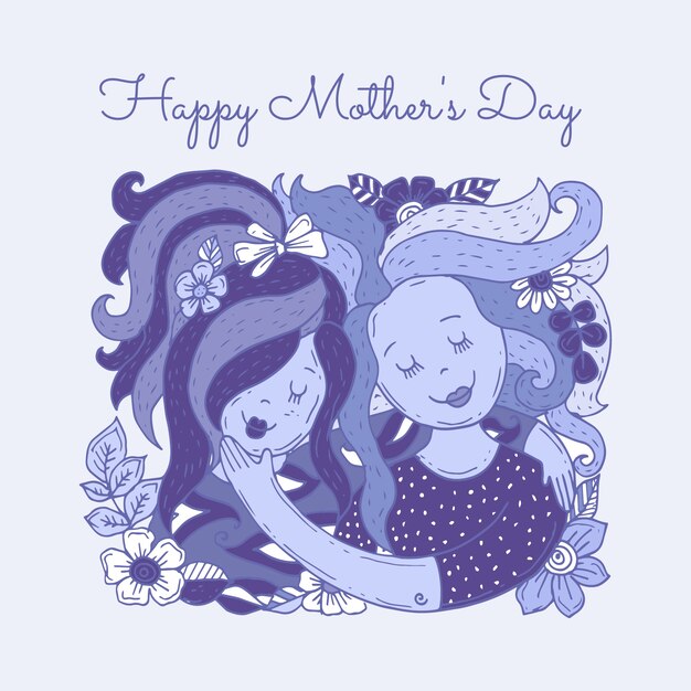 Hand drawn mothers day illustration