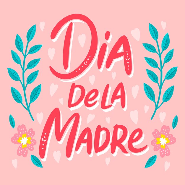 スペイン語で手描きの母の日のレタリング