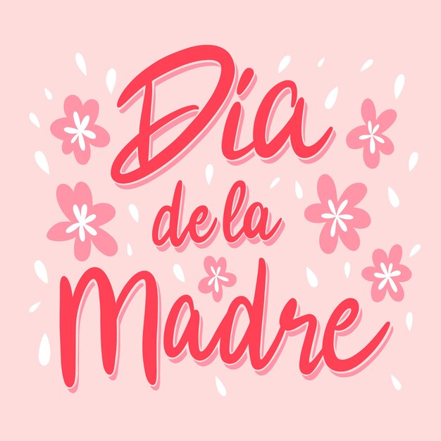 Hand drawn mothers day lettering in spanish