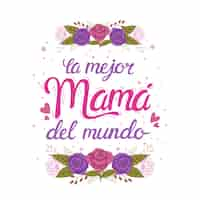 Free vector hand drawn mothers day lettering in spanish