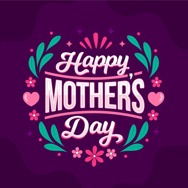 Hand drawn mothers day lettering