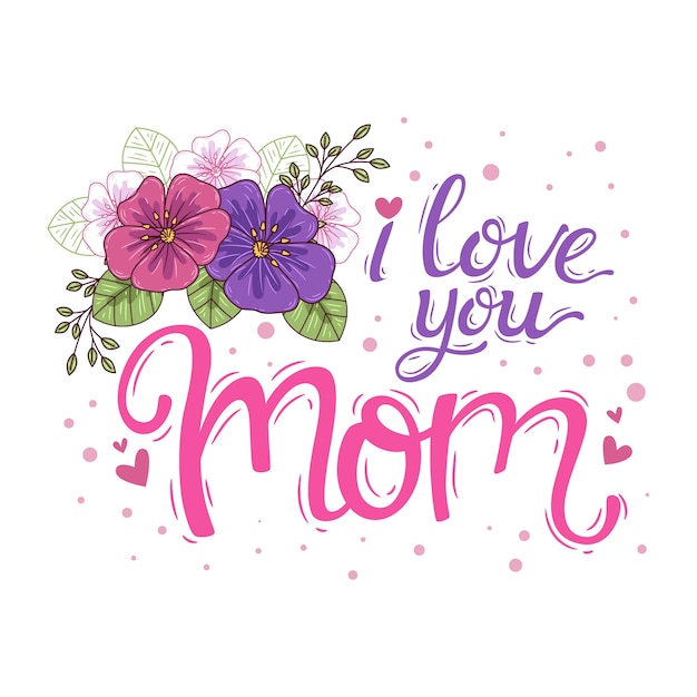 Free vector hand drawn mothers day lettering