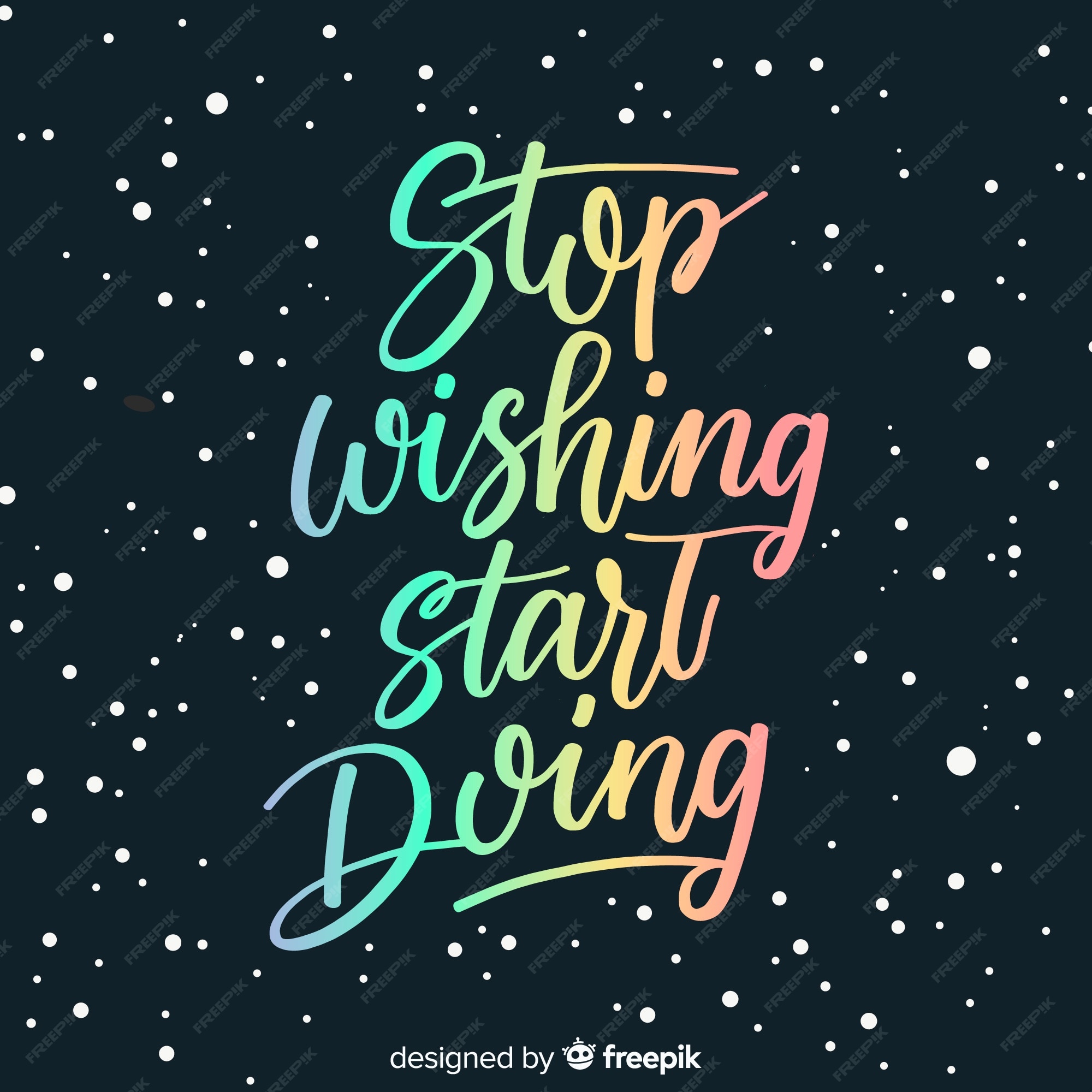 Free Vector | Hand drawn motivational quotation lettering background