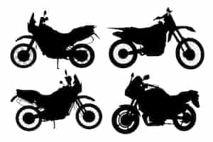 Бесплатное векторное изображение Ручной обращается силуэт мотоцикла