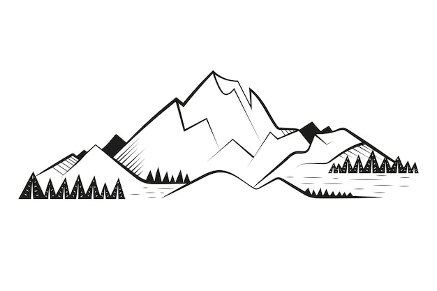 Free vector hand drawn mountain illustration