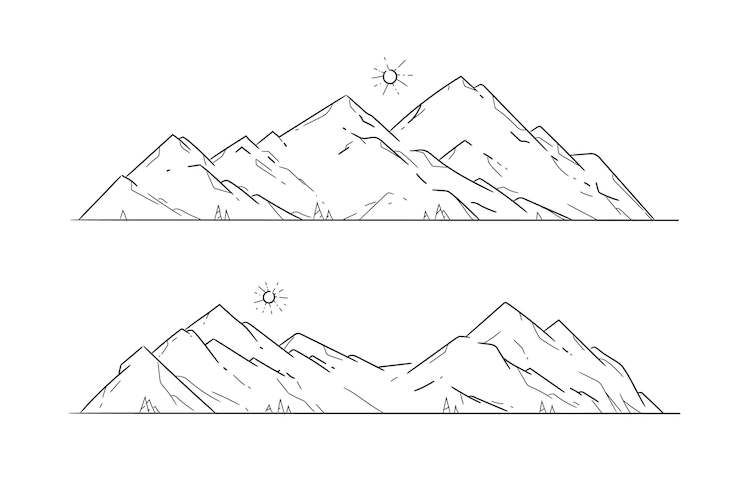 Free Vector hand drawn mountain illustration
