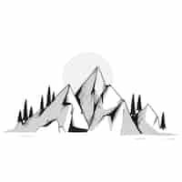 Free vector hand drawn mountain outline illustration