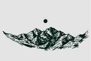 Free vector hand drawn mountain outline illustration