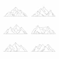 Бесплатное векторное изображение Нарисованная рукой иллюстрация контура горы