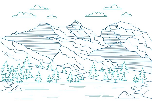 手描きの山の概要図