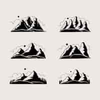 Free vector hand drawn  mountain range silhouette