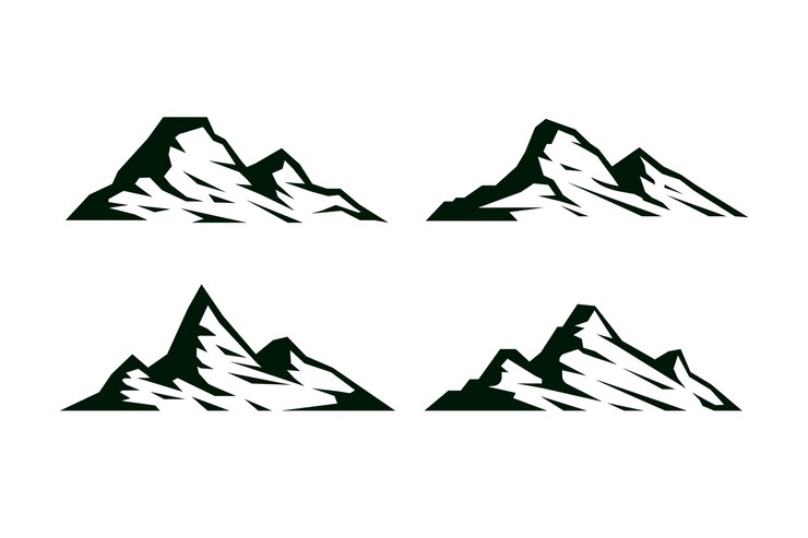 Free Vector hand drawn  mountain silhouette