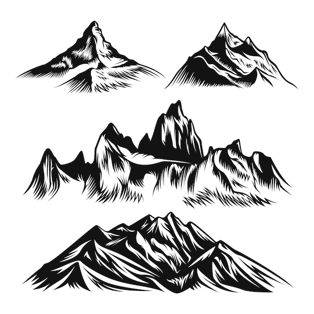 Free vector hand drawn  mountain silhouette