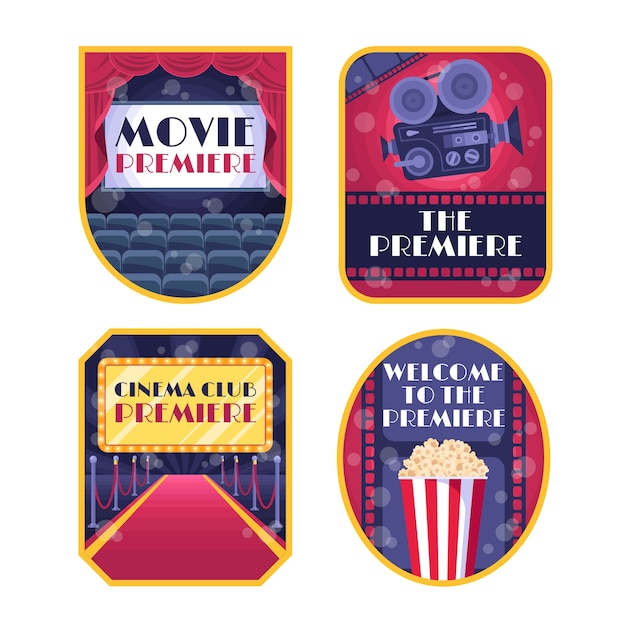 Hand drawn movie premiere labels