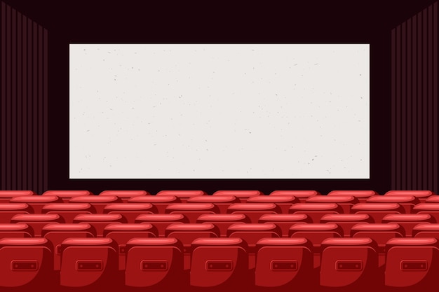 Free vector hand drawn movie theater background