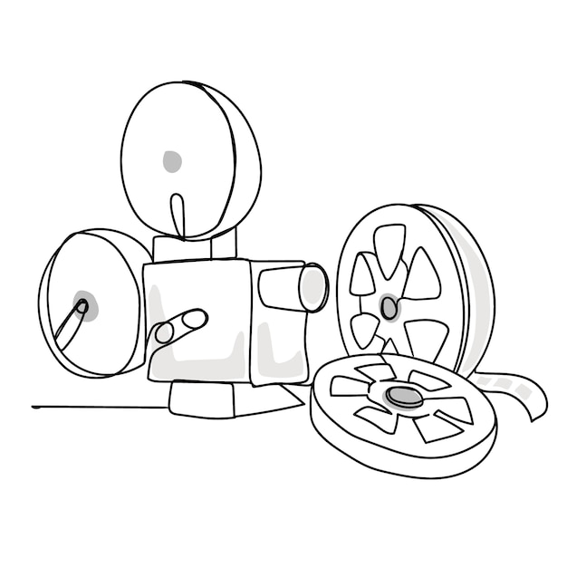 Free vector hand drawn movie theater drawing illustration