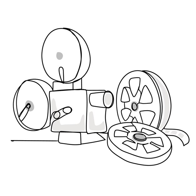 Hand drawn movie theater drawing illustration