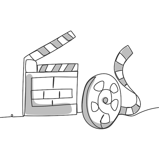 Иллюстрация кинотеатра, нарисованная вручную