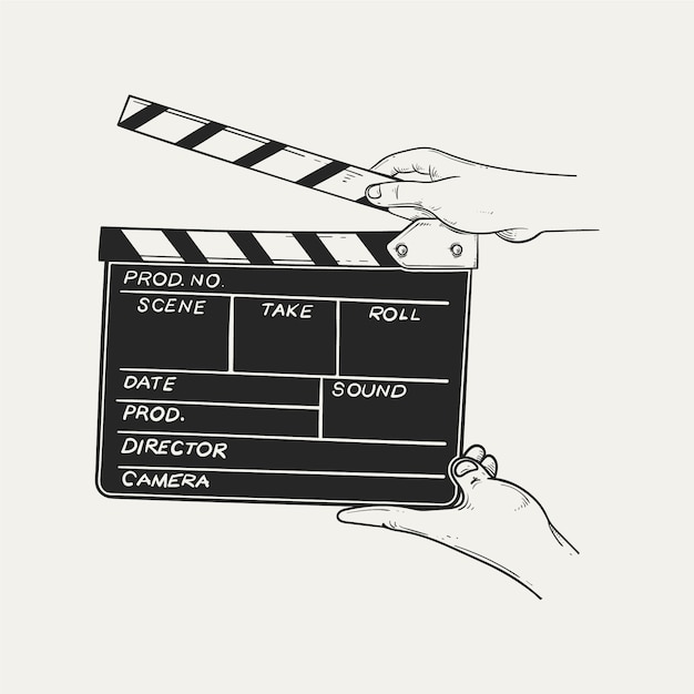 Free vector hand drawn movie theater drawing illustration