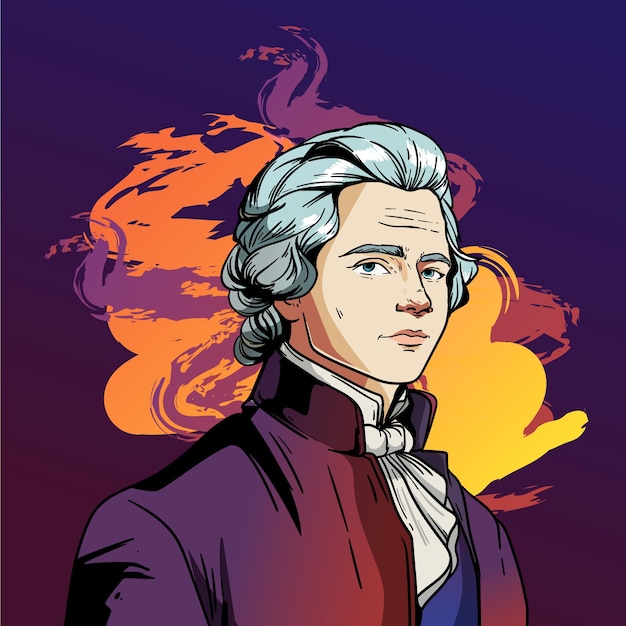 Free vector hand drawn mozart illustration