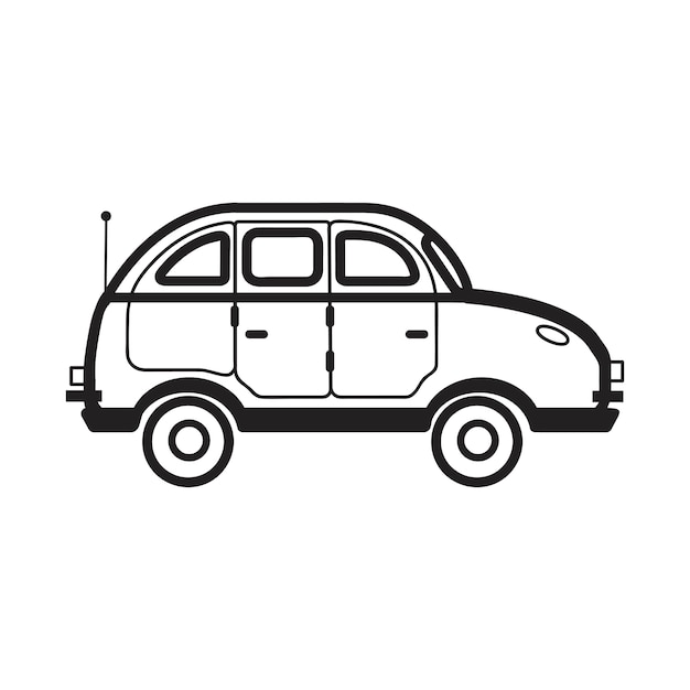 Free vector hand drawn multi-purpose vehicle car illustration