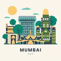 Free vector hand drawn mumbai illustration