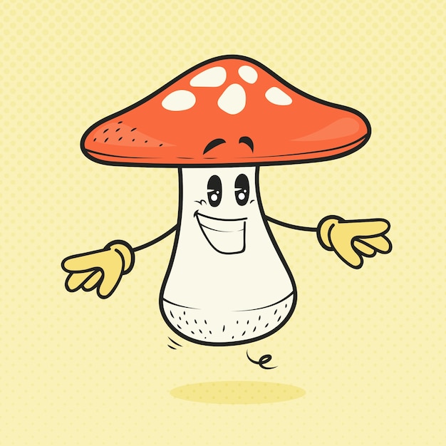 Free vector hand drawn mushroom  cartoon illustration