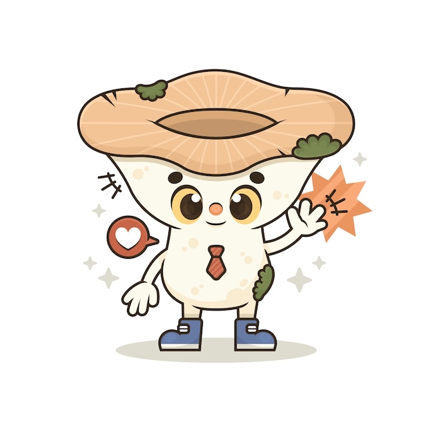 손으로 그린 버섯 만화 그림