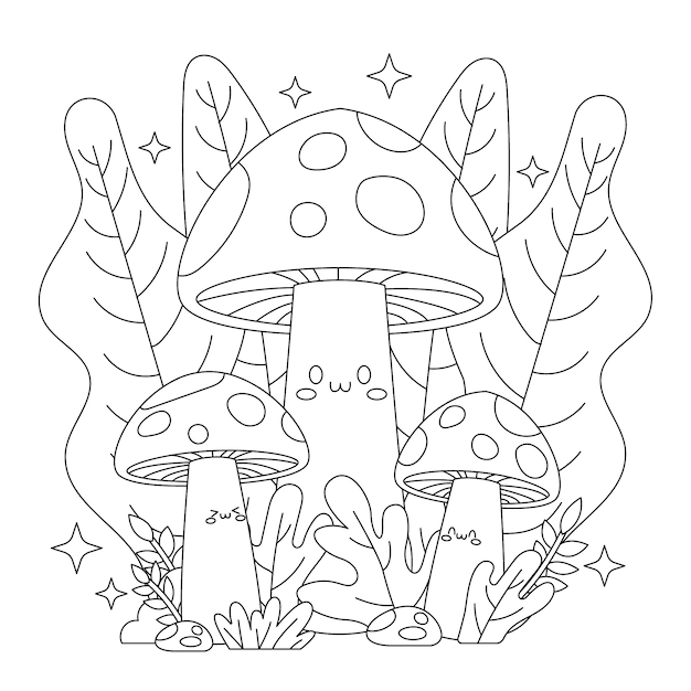 Hand drawn mushroom illustration