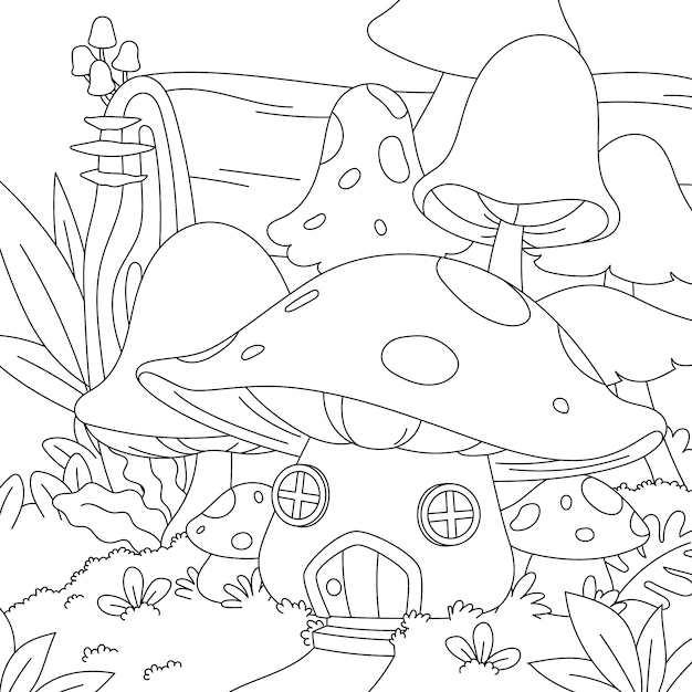 Free vector hand drawn mushroom  illustration